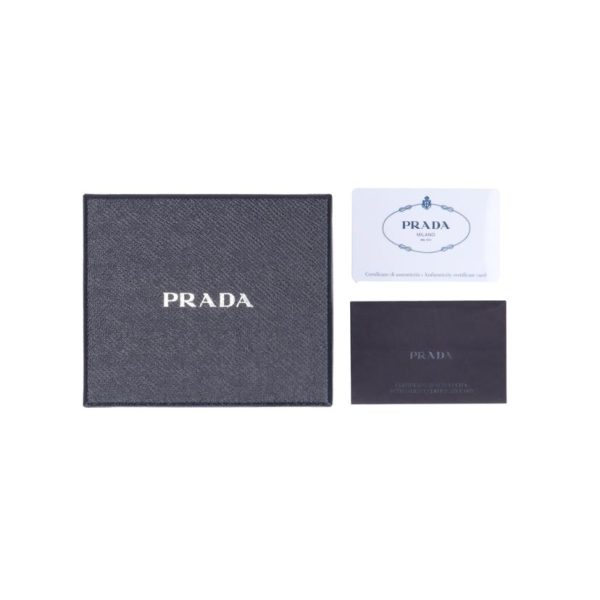 53841 7 Prada W Hook Compact Wallet Black