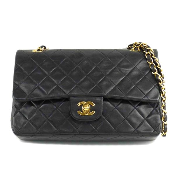 53891 1 Chanel Matelassé Chain Shoulder W Flap Bag Lambskin