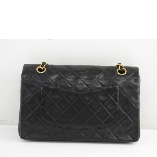 53891 2 Chanel Matelassé Chain Shoulder W Flap Bag Lambskin