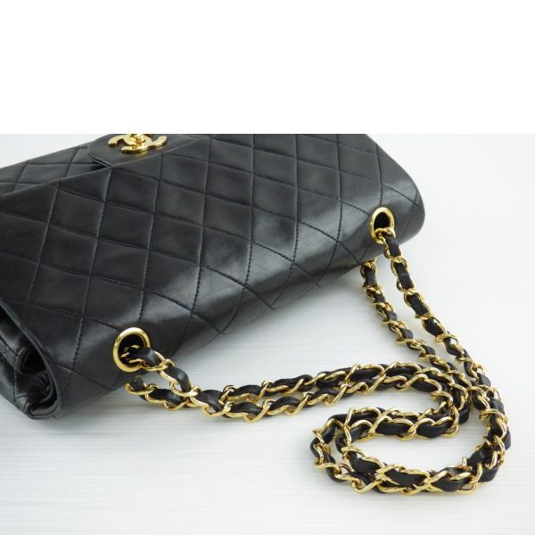 53891 4 Chanel Matelassé Chain Shoulder W Flap Bag Lambskin