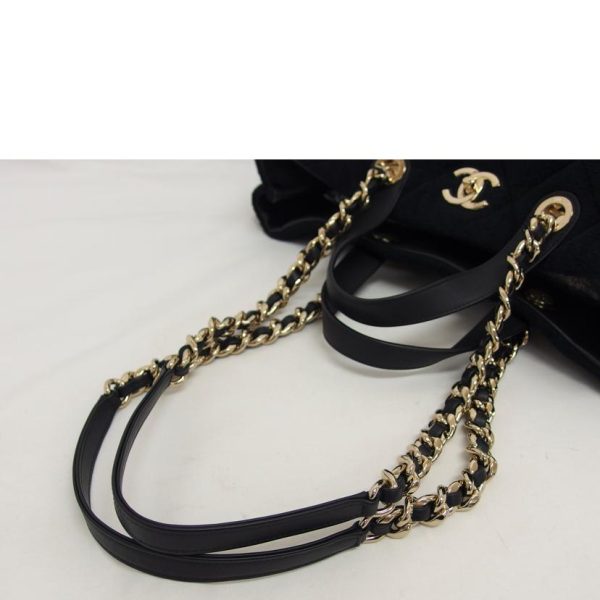 53945 5 Chanel Matelasse Pile Chain Bag Black