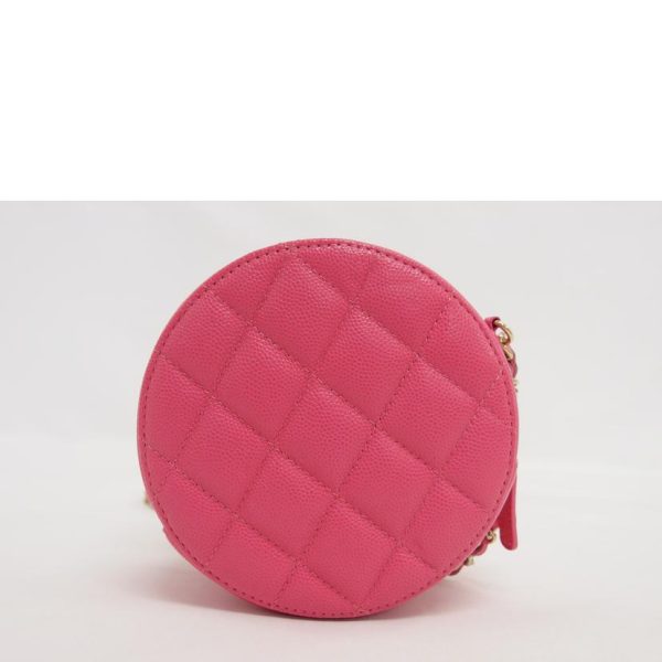 53952 2 Chanel Matelasse Caviar Chain Pouch Pink