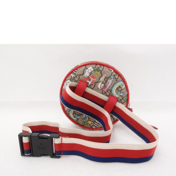 53990 2 GUCCI Childrens GG Supreme Waist Bag Red