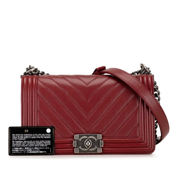 53rhvniixmy2juqx 99 CHANEL Boy Chanel 25 V stitch chain shoulder bag wine red caviar skin