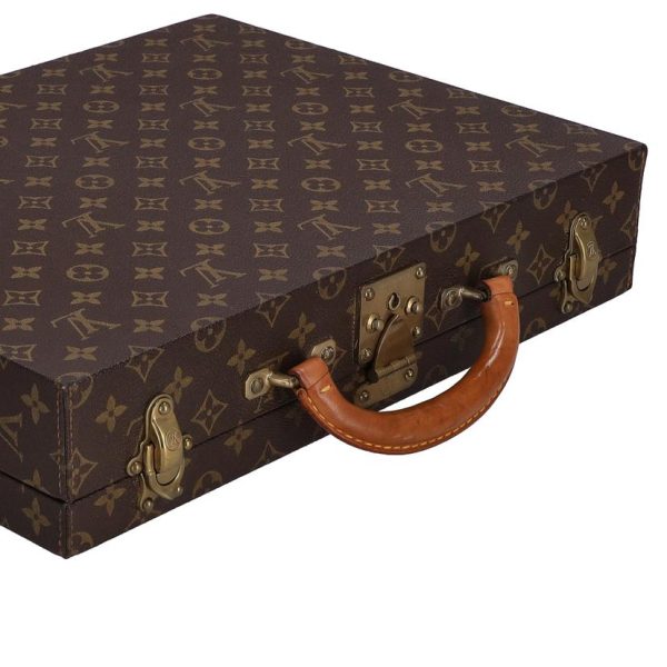 54010 4 Louis Vuitton Duplomat Monogram Briefcase Bag Brown