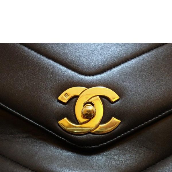 54051 06 Chanel Cocomark V Stitch Chain Shoulder Bag Black