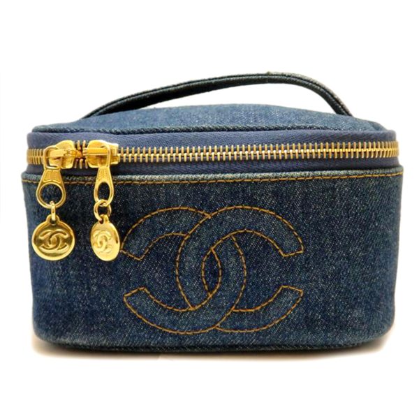 54068 01 Chanel Cocomark Vanity Bag Blue Denim