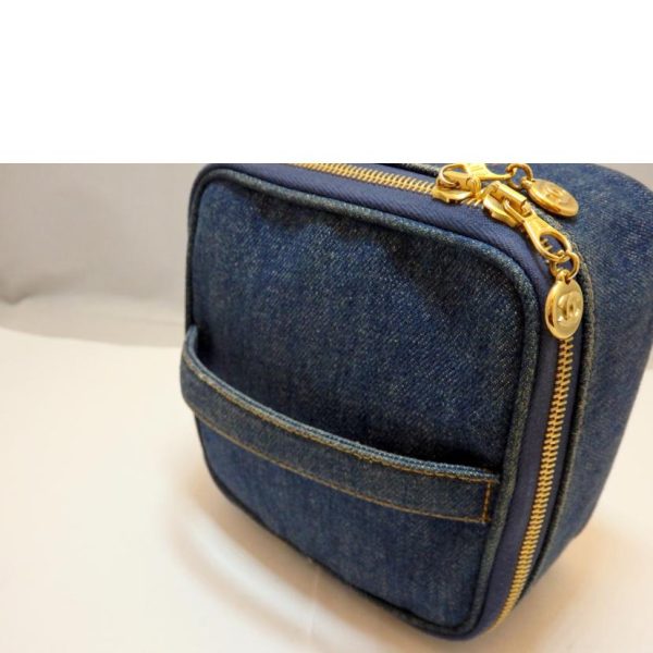 54068 03 Chanel Cocomark Vanity Bag Blue Denim