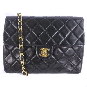 54140454 1 Chanel Coco Mark Chain Shoulder Bag Matelasse Leather Black