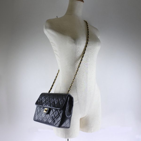 54140454 12 CHANEL Chain Shoulder Bag Matelasse Lambskin Black Shoulder Turn Lock