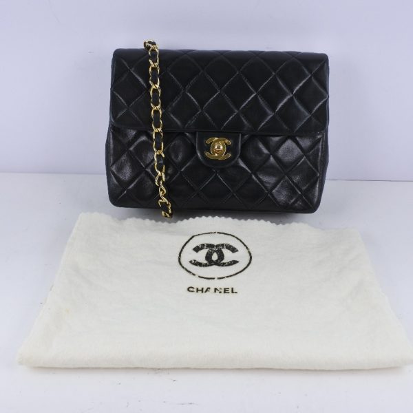 54140454 2 CHANEL Chain Shoulder Bag Matelasse Lambskin Black Shoulder Turn Lock