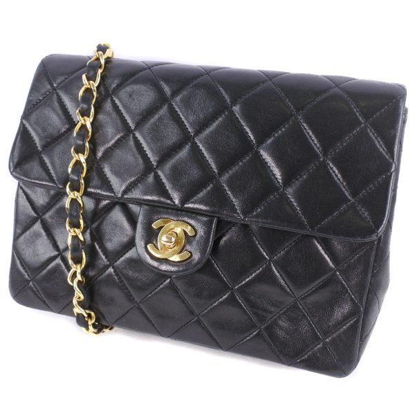 54140454 3 CHANEL Chain Shoulder Bag Matelasse Lambskin Black Shoulder Turn Lock