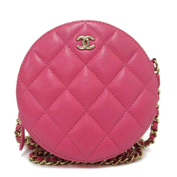 54157 1 Chanel Shoulder Pouch Matelassé Caviar Skin