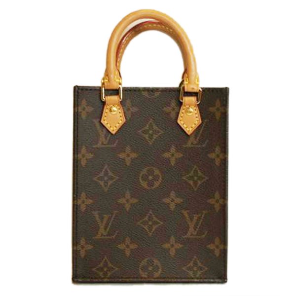 54175 1 Louis Vuitton Petit Sac Plat Monogram Handbag Brown