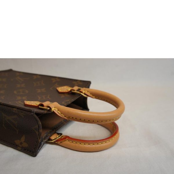 54175 4 Louis Vuitton Petit Sac Plat Monogram Handbag Brown