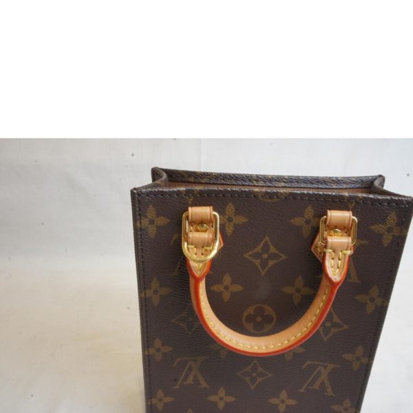 54175 8 Louis Vuitton Petit Sac Plat Monogram Handbag Brown