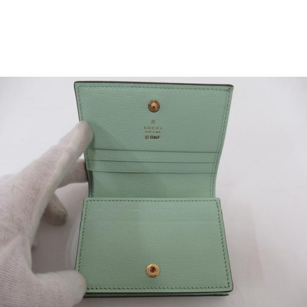 54201 4 Gucci Compact Wallet Bananya Mint Green