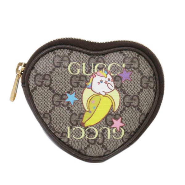 54225 1 Gucci Coin Case Heart Shaped Brown