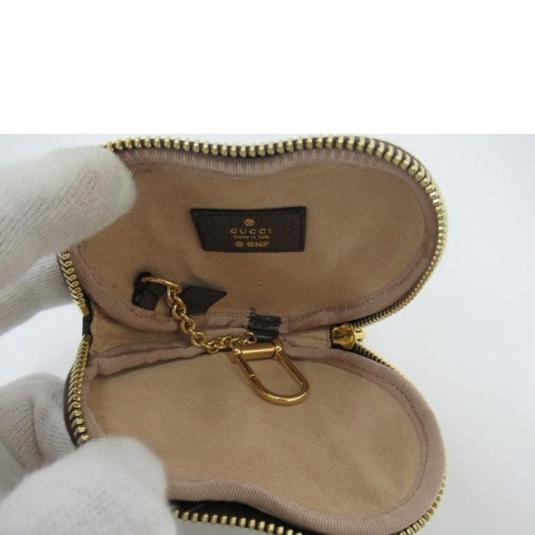 54225 4 Gucci Coin Case Heart Shaped Brown