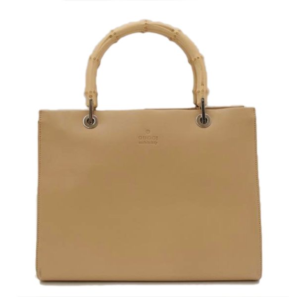 54292 1 Gucci Bamboo 2WAY Handbag Beige