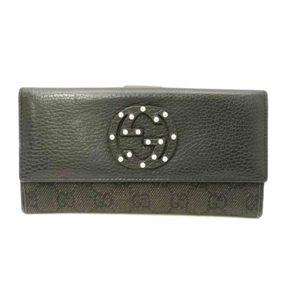 54302 1 Gucci Interlocking G W Hook Long Wallet Black