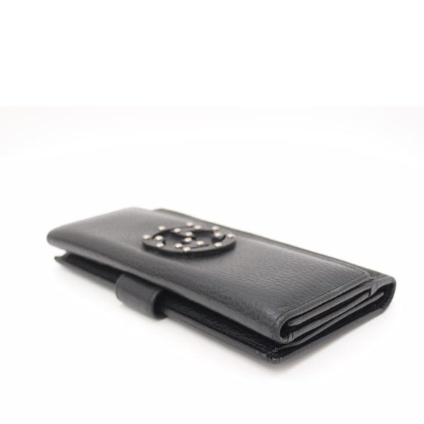 54302 4 Gucci Interlocking G W Hook Long Wallet Black