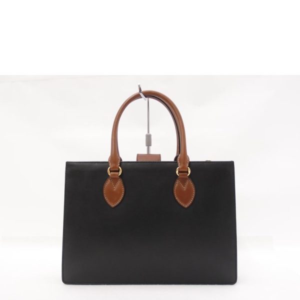 54324 2 Gucci Leather 2Way Tote Bag Black