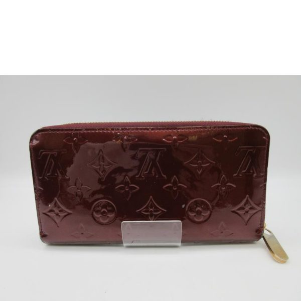 54409 2 Louis Vuitton Zippy Wallet Vernis Leather Wallet Rouge Fauvist