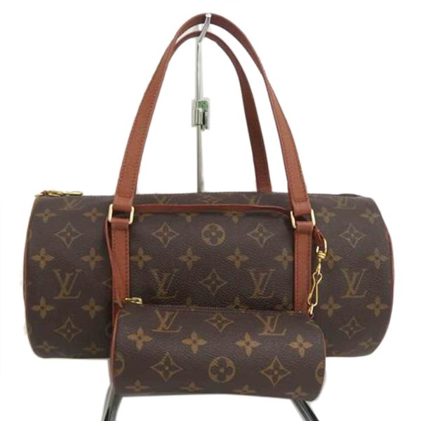 54434 1 Louis Vuitton Early Model Papillon Monogram Handbag Brown