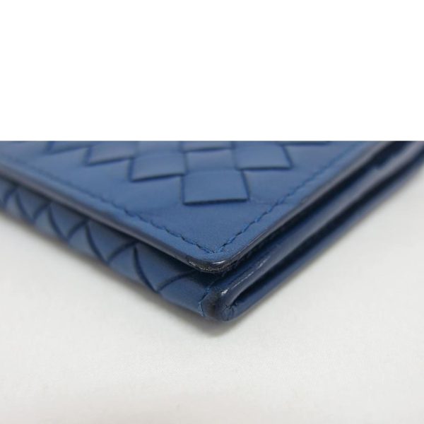 54478 9 Bottega Veneta Intrecciato Two Fold Long Wallet Blue