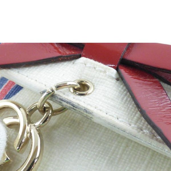 54480 8 GUCCI GG PVC Leather Ribbon Heart Long Wallet