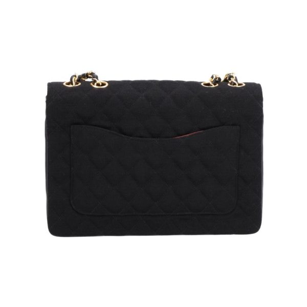 54553 2 Chanel Vintage W Chain Shoulder Bag Black