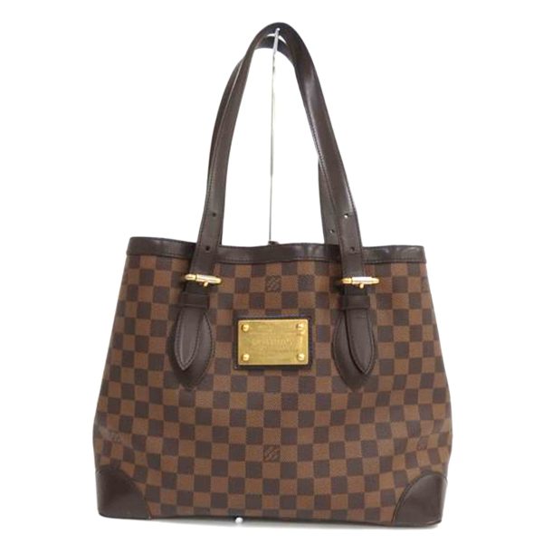 54571 1 Louis Vuitton Hampstead MM Damier Ebene Tote Bag Brown