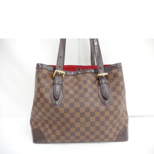 54571 2 Louis Vuitton Hampstead MM Damier Ebene Tote Bag Brown