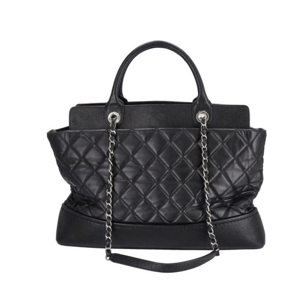 54645 2 Chanel 2WAY Handbag Caviar Black