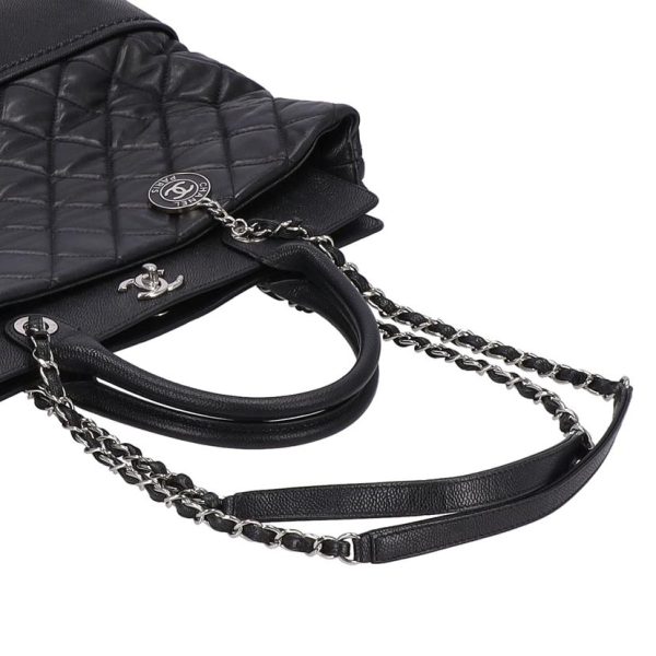 54645 6 Chanel 2WAY Handbag Caviar Black