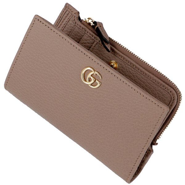 546588cao0g5729 GUCCI Petite Marmont L Shaped Wallet Beige