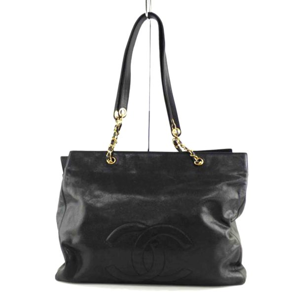 54669 1 Chanel Caviar Chain Tote Bag Black