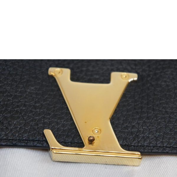 54768 6 Louis Vuitton Portefeuil Capucines Wallet Black Beige Red