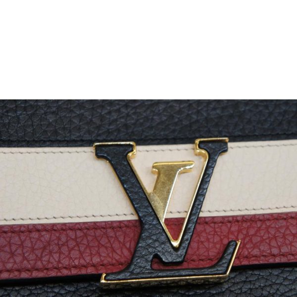 54768 8 Louis Vuitton Portefeuil Capucines Wallet Black Beige Red