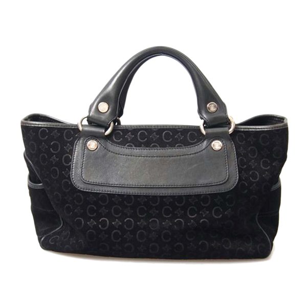 54811 1 Celine C Macadam Suede Boogie Bag Black