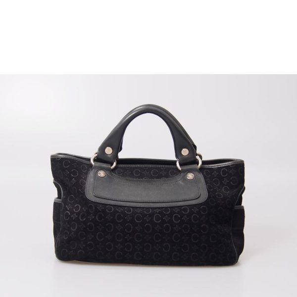 54811 2 Celine C Macadam Suede Boogie Bag Black