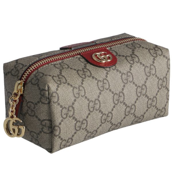 548394k5i5g9778 GUCCI Ophidia Small GG Cosmetic Case Beige Red