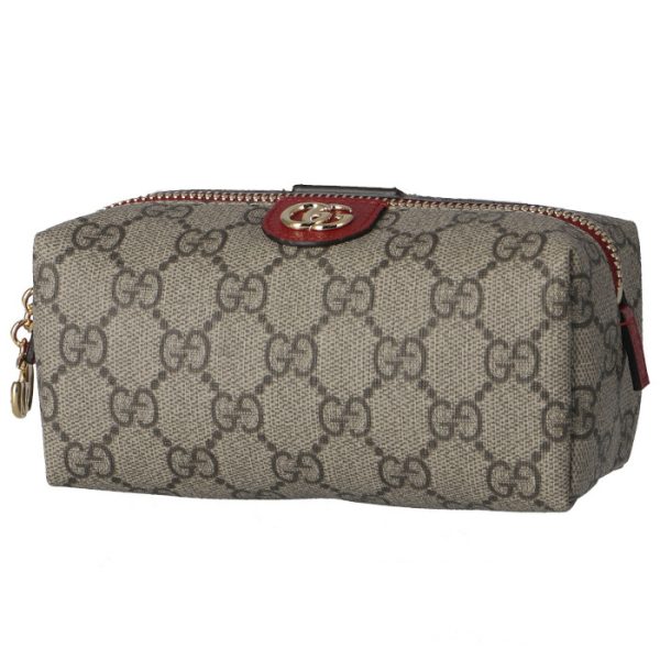 548394k5i5g9778 1 GUCCI Ophidia Small GG Cosmetic Case Beige Red