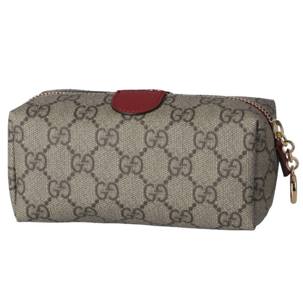 548394k5i5g9778 2 GUCCI Ophidia Small GG Cosmetic Case Beige Red