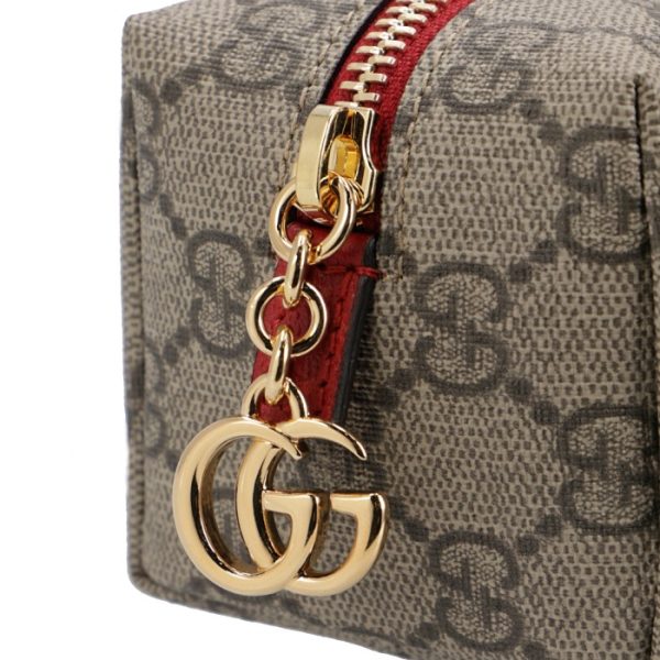 548394k5i5g9778 6 GUCCI Ophidia Small GG Cosmetic Case Beige Red