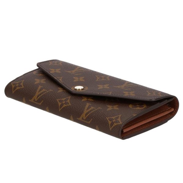 54843 3 Louis Vuitton Portefeuille Sara Monogram Wallet Brown