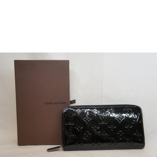 54850 9 Louis Vuitton Zippy Wallet Vernis Wallet Black