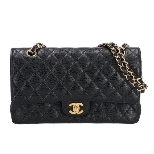 54881 1 Chanel W Flap Chain Shoulder Bag Caviar Skin