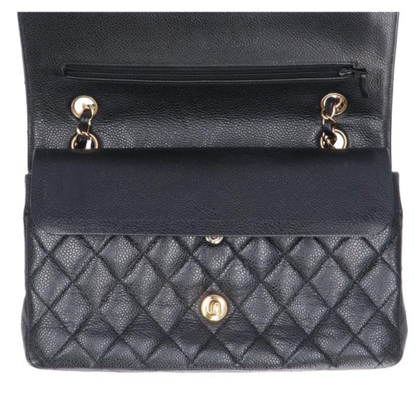 54881 10 Chanel W Flap Chain Shoulder Bag Caviar Skin